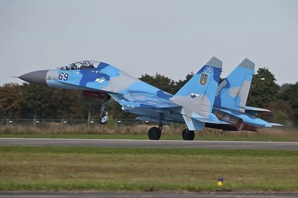 Ukrainian Air Force Su-27 Flanker taking off