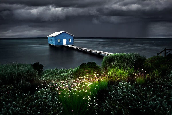 Boatshed with Approaching Storm