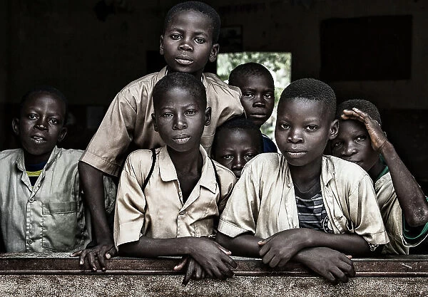 Boys at school in Benin