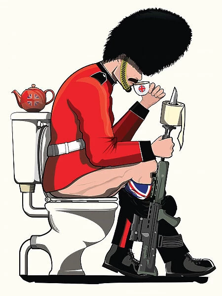 British Soldier On the Toilet
