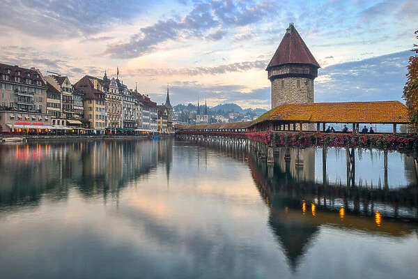 Chapel bridge in Lucerne, Switzerland