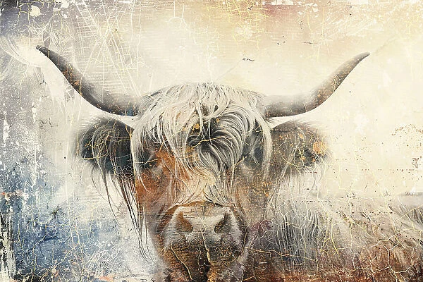Cow Highland Illustration Art 01
