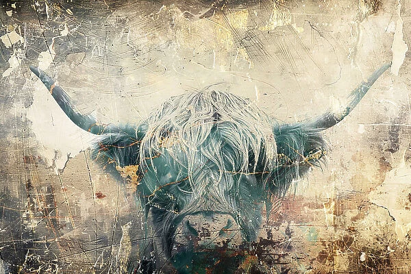 Cow Highland Illustration Art 02