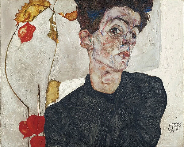 Egon Schiele's Self Portrait With Physalis 1912