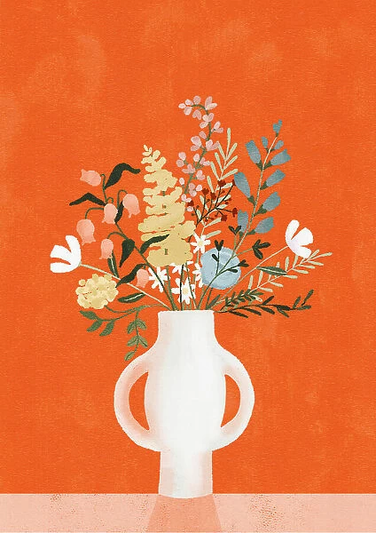 Flowers in Vase, Red