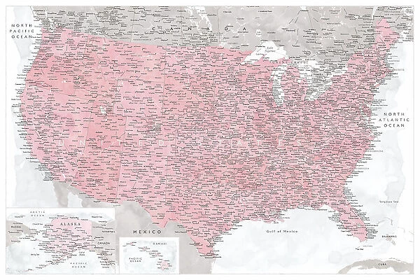Highly detailed map of the United States, Gopi