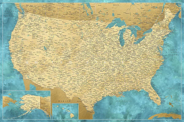 Highly detailed map of the United States, Lexy