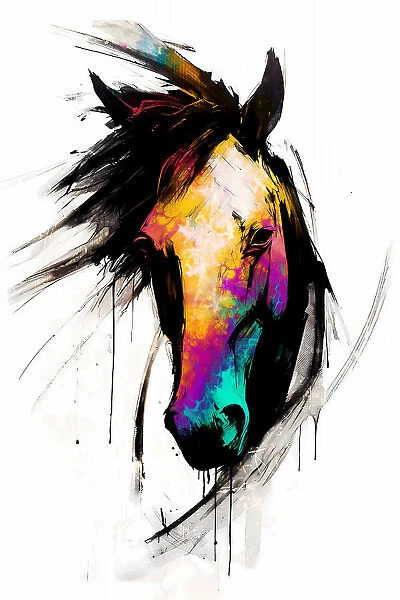 Horse Wild Tribal Illustration Art 02