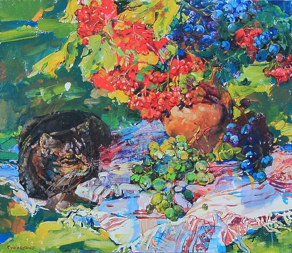 Still life with a cat