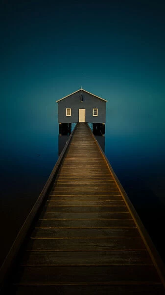 Little blue boathouse in Perth