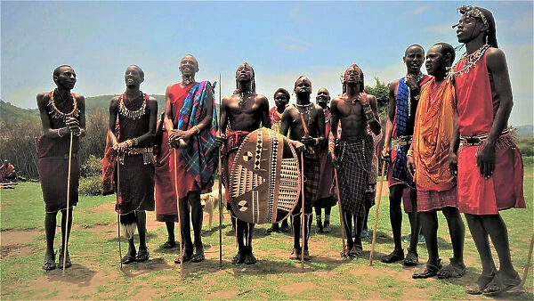 Maasai tribesmen and women. Kenya
