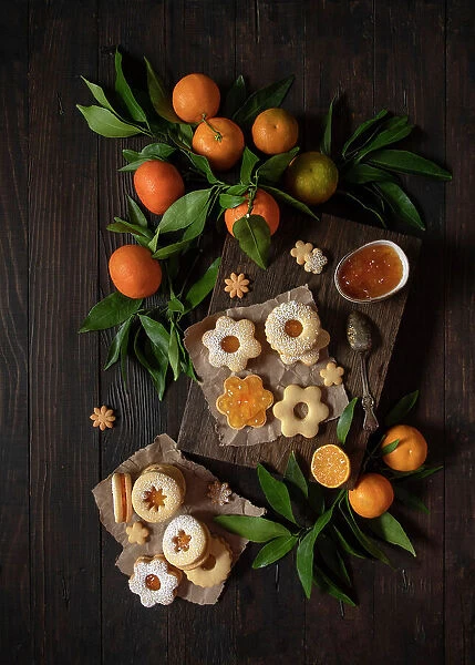 Mandarin Linzer Cookies