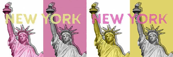 POP ART Statue of Liberty | pink & yellow
