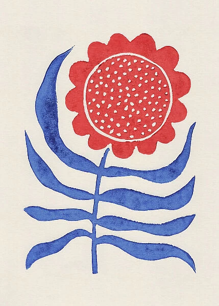 Red Flower  /  Lino Print
