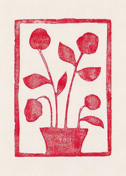 Red Roses  /  Lino Print