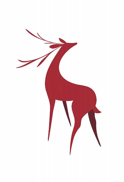 Stylized retro deer (red)