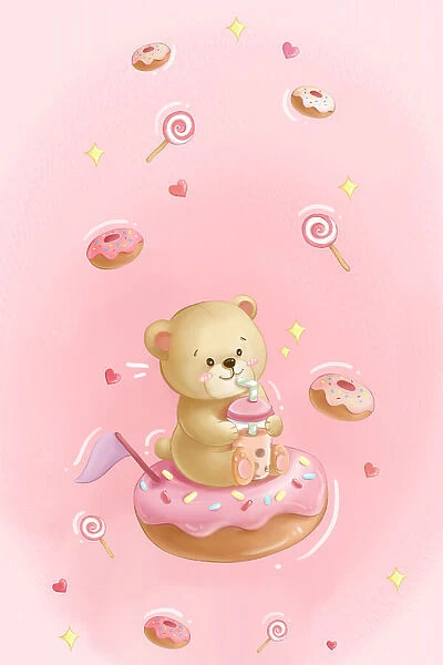 Teddy Bear and Donut cake