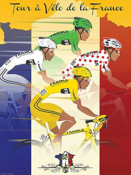 Tour De France Jerseys, Polka Dot, White, Green, Yellow