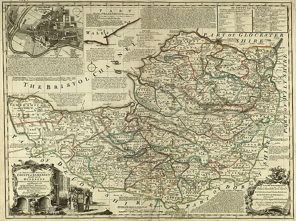 County Map of Somersetshire, c. 1777