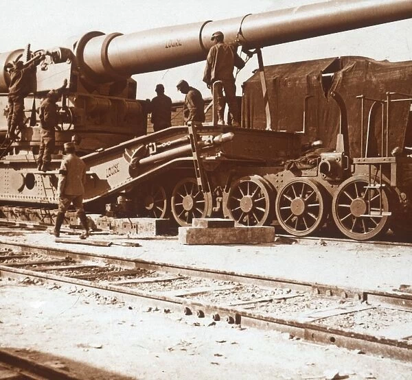 370 railway gun named Louise, Mailly, northern France, c1914-c1918