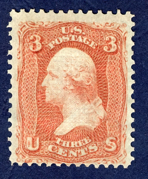 3c Washington F Grill single, 1867. Creator: National Bank Note Company