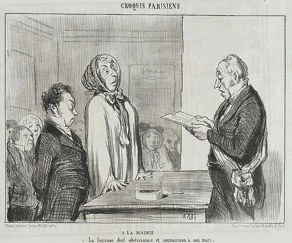 À la Mairie.. 1854. Creator: Honore Daumier