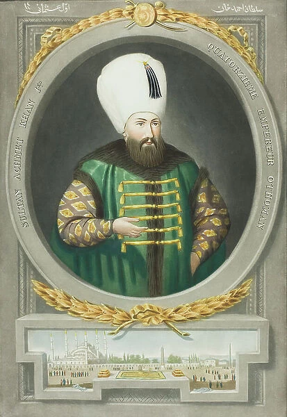 Achmet Kahn I, from Portraits of the Emperors of Turkey, 1815. Creator: John Young