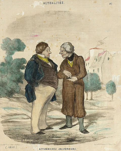 Actionnaires Californiens, 1850. Creator: Honore Daumier