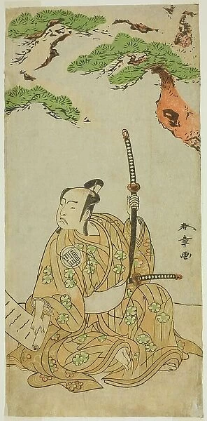 The Actor Arashi Sangoro II as Sakura-maru in the Play Sugawara Denju Tenarai Kagami... c. 1772. Creator: Shunsho