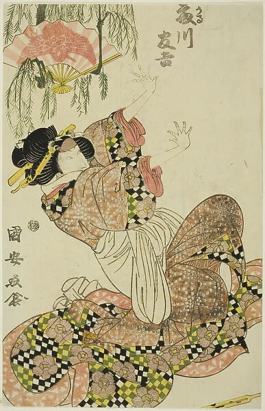 The actor Fujikawa Tomokichi II as Okaru, wife of Kanpei, early 19th century