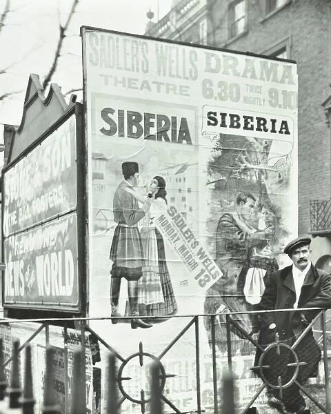 Advertising hoardings, 344 City Road, London, 1911