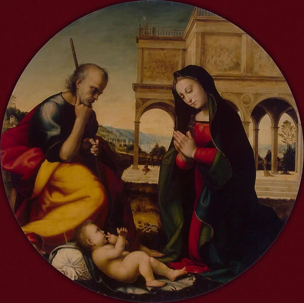The Adoration of the Christ Child, c. 1500. Artist: Albertinelli, Mariotto (1474-1515)