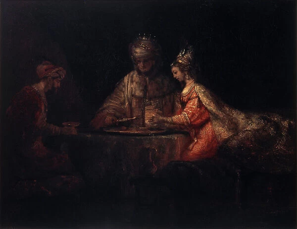 Ahasuerus, Haman and Esther, 1660. Artist: Rembrandt Harmensz van Rijn