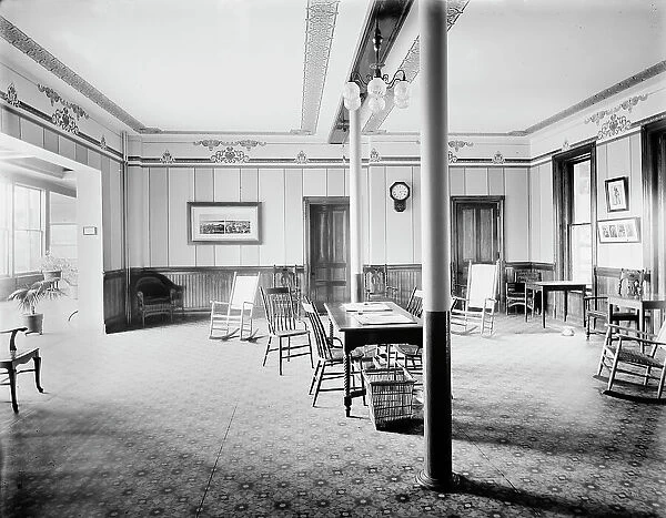 Alma Sanitarium, gentlemen's writing room, Alma, Mich. between 1900 and 1910. Creator: William H. Jackson