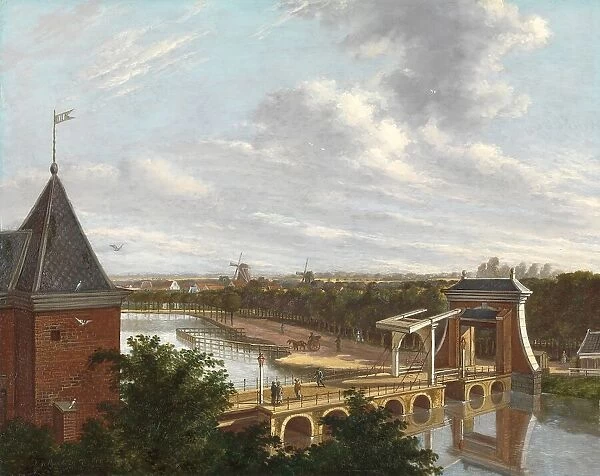The Amsterdam Outer Canal near the Leidsepoort Seen from the Theatre, 1813. Creator: Johannes Jelgerhuis