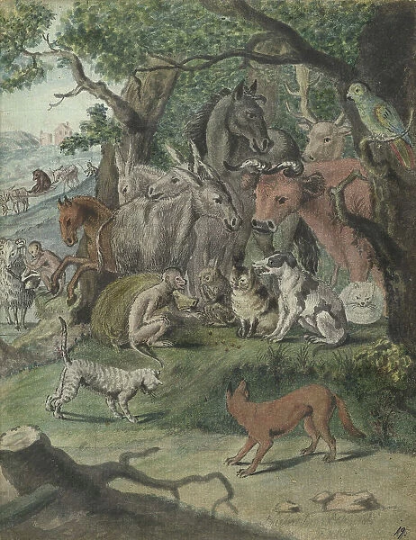 Animals playing dice, 1770-1808. Creator: Jan Brandes