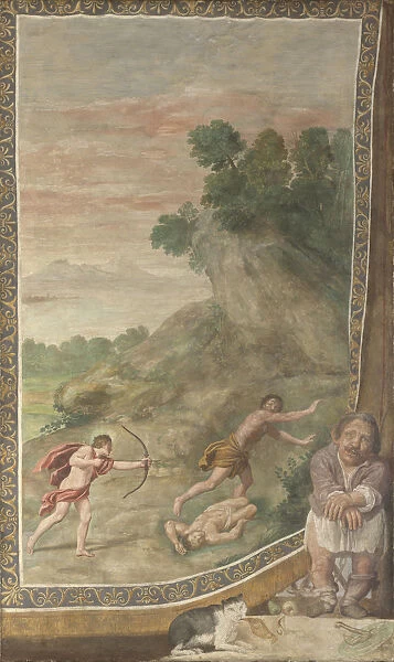 Apollo killing the Cyclops (Fresco from Villa Aldobrandini), 1617-1618. Artist: Domenichino (1581-1641)