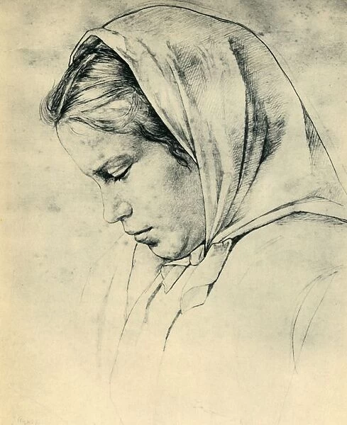 The artists sister Agathe, 1866, (1943). Creator: Hans Thoma