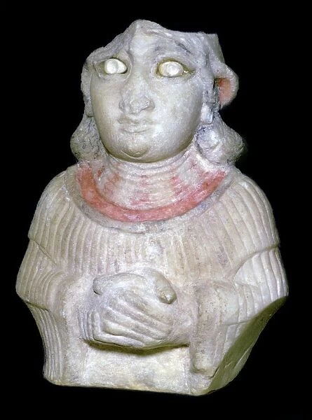 Babylonian white marble figure of a woman, 30th century BC