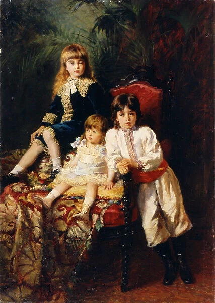 The Balashovs Children, 1880. Artist: Konstantin Makovsky