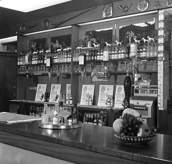 Bar of the Cavalier pub, Ravenfield, near Rotherham, South Yorkshire, 1963. Artist