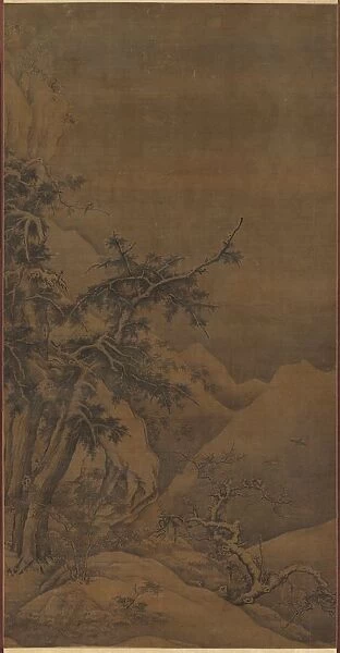 Birds in a Grove in a Mountainous Winter Landscape, 1100s. Creator: Gao Tao (Chinese