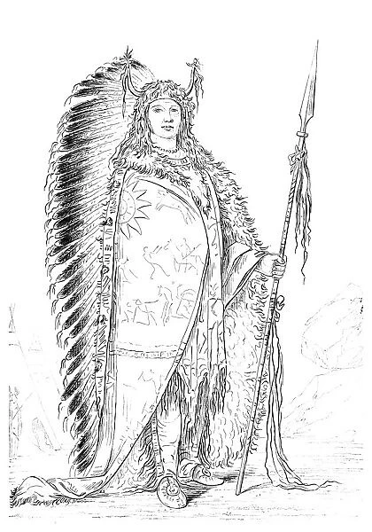 Black Rock, chief of the Nee-caw-wee-gee tribe, 1841. Artist: Myers and Co