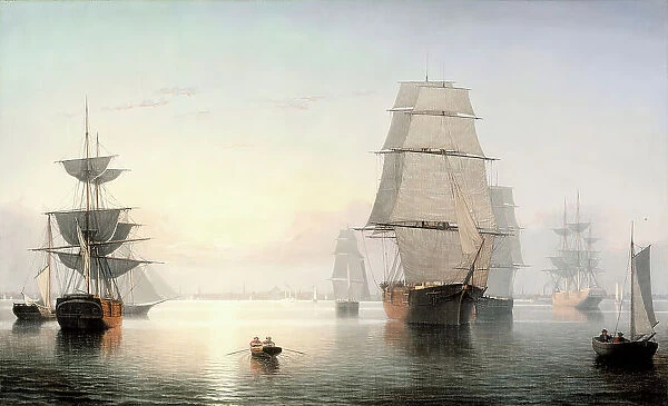Boston Harbor, Sunset, between 1850 and 1855. Creator: Fitz Hugh Lane