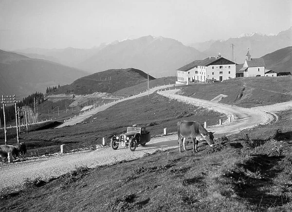 BSA 3-wheeler competing in the International Six Days Trial, Italian Tyrol, early 1930s