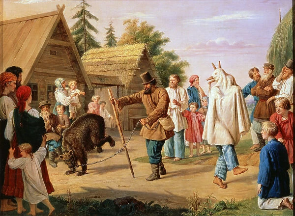 Buffoons in a Village, 1857. Artist: Francois Nicolas Riss