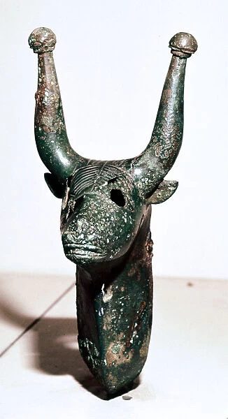 Bulls head with knobbed horns, Rynkeby Bog, Denmark, c4th century BC