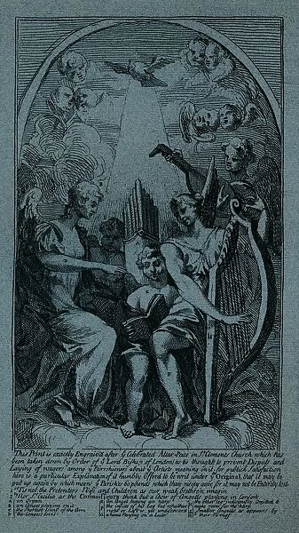 Burlesque on Kents Altarpiece at St Clement Danes, c1725. Artist: William Hogarth