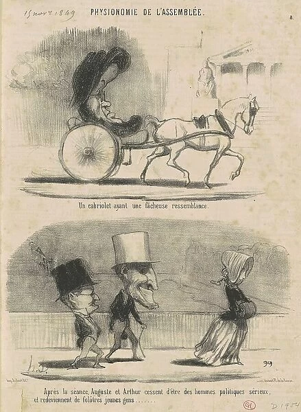Un cabriolet ayant une facheuse ressemblance... 19th century. Creator: Honore Daumier