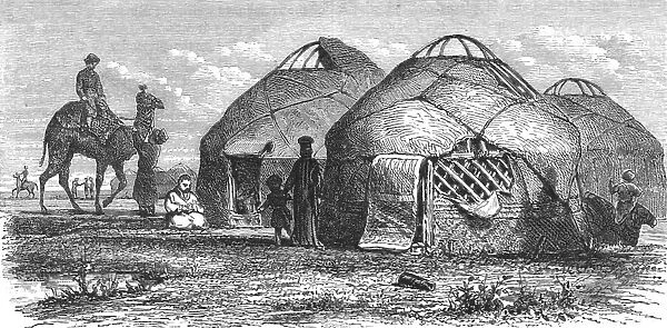 Calmuck encampment; A Journey on the Volga, 1875. Creator: Nicholas Rowe